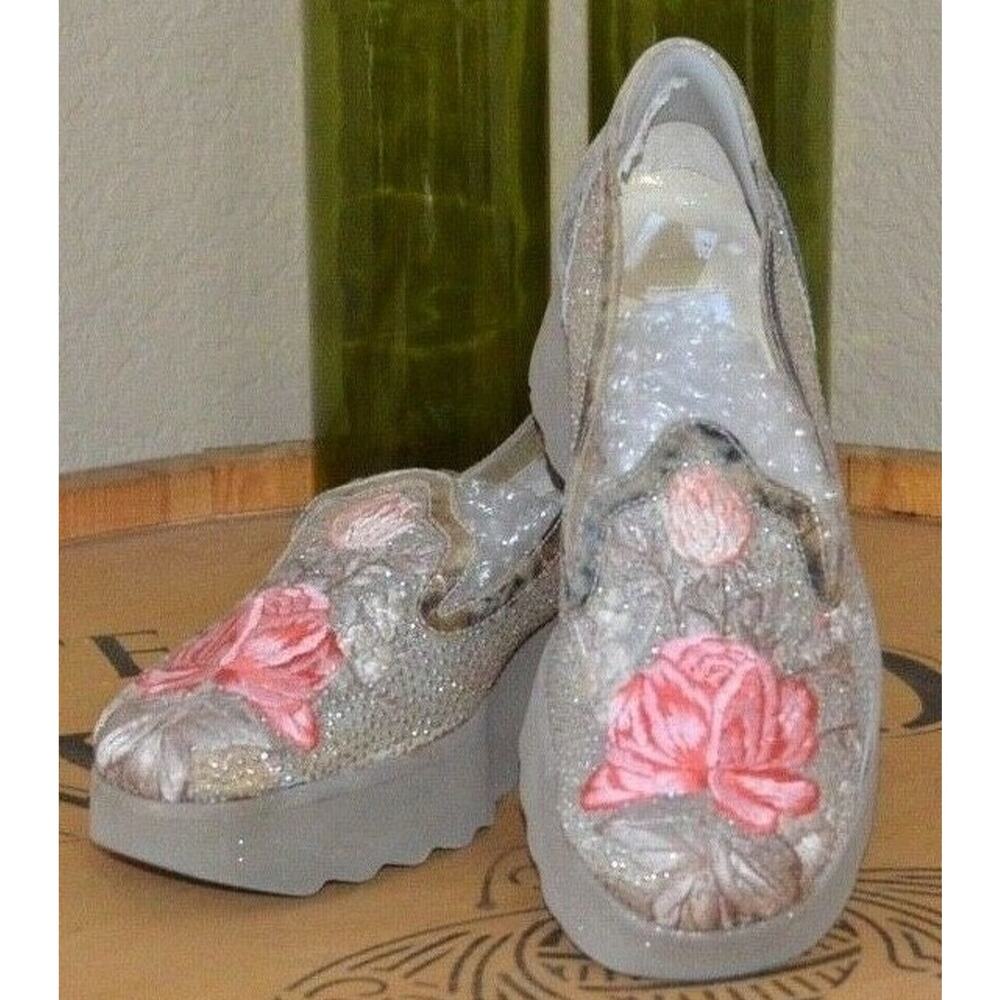 Fernando Pensato Designer Couture Embroidered Wedges Women's Size 5 - Picture 3 of 6
